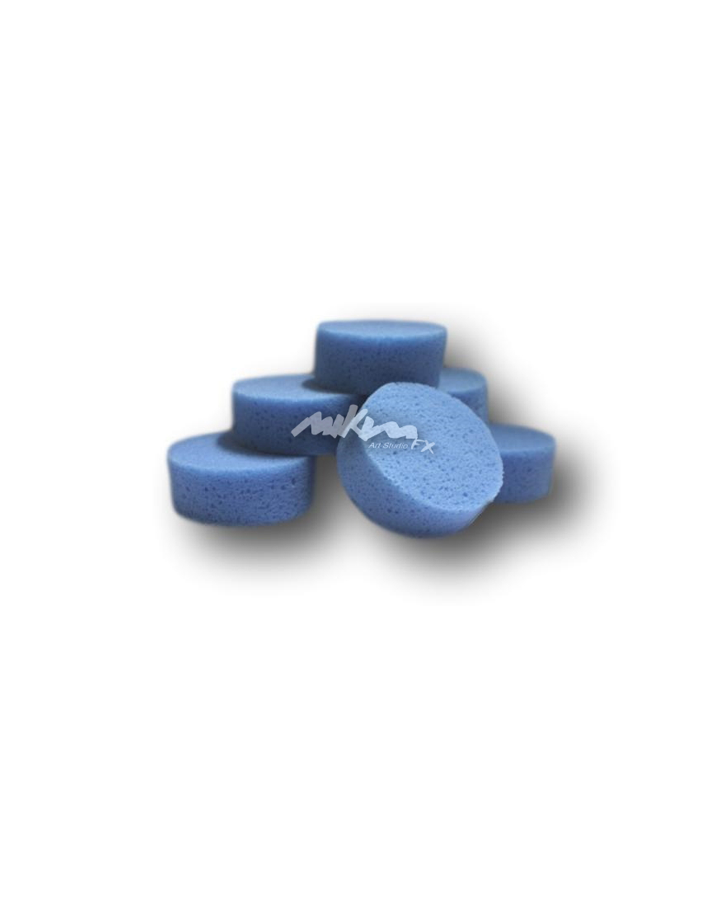 Synthetische spons rond blauw MiKimFX BV uit Wielsbeke Ateljee G Kindergrime Glittertattoos Workshop Webshop uit Dendermonde